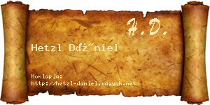 Hetzl Dániel névjegykártya
